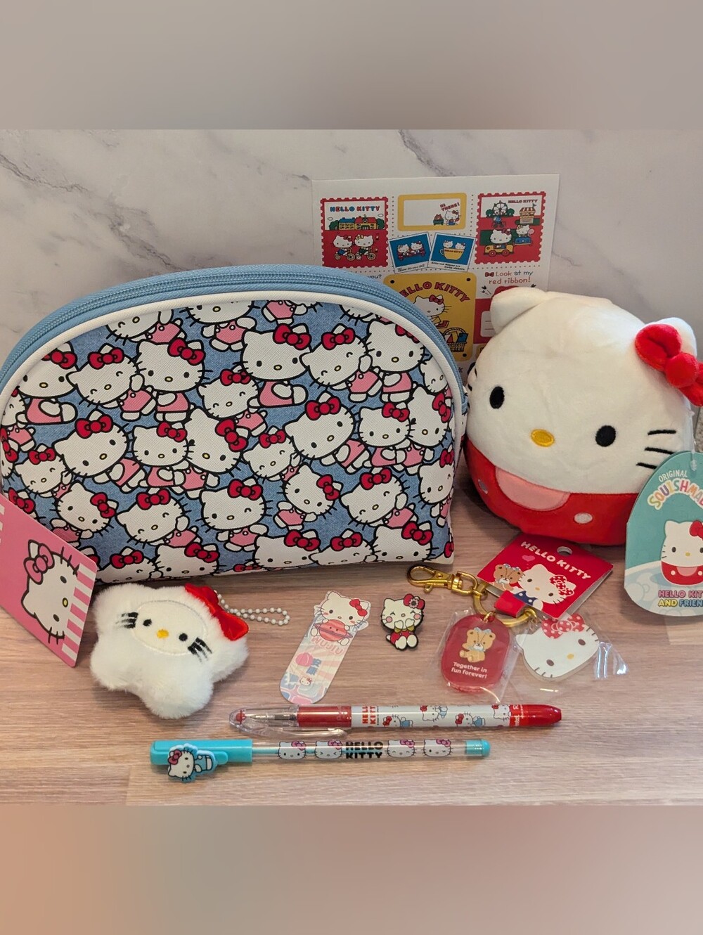 Hello Kitty Blue & Pink Beauty Bag with Accessories